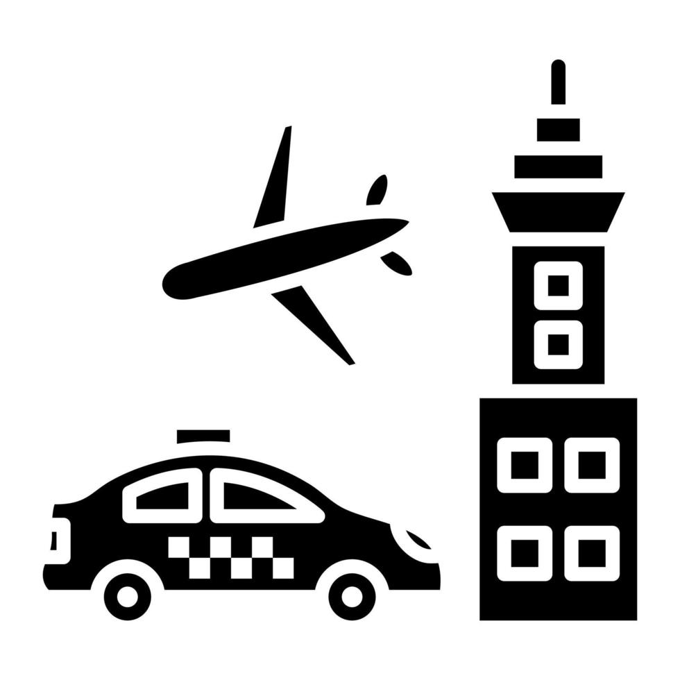 Flughafen-Glyphe-Symbol vektor
