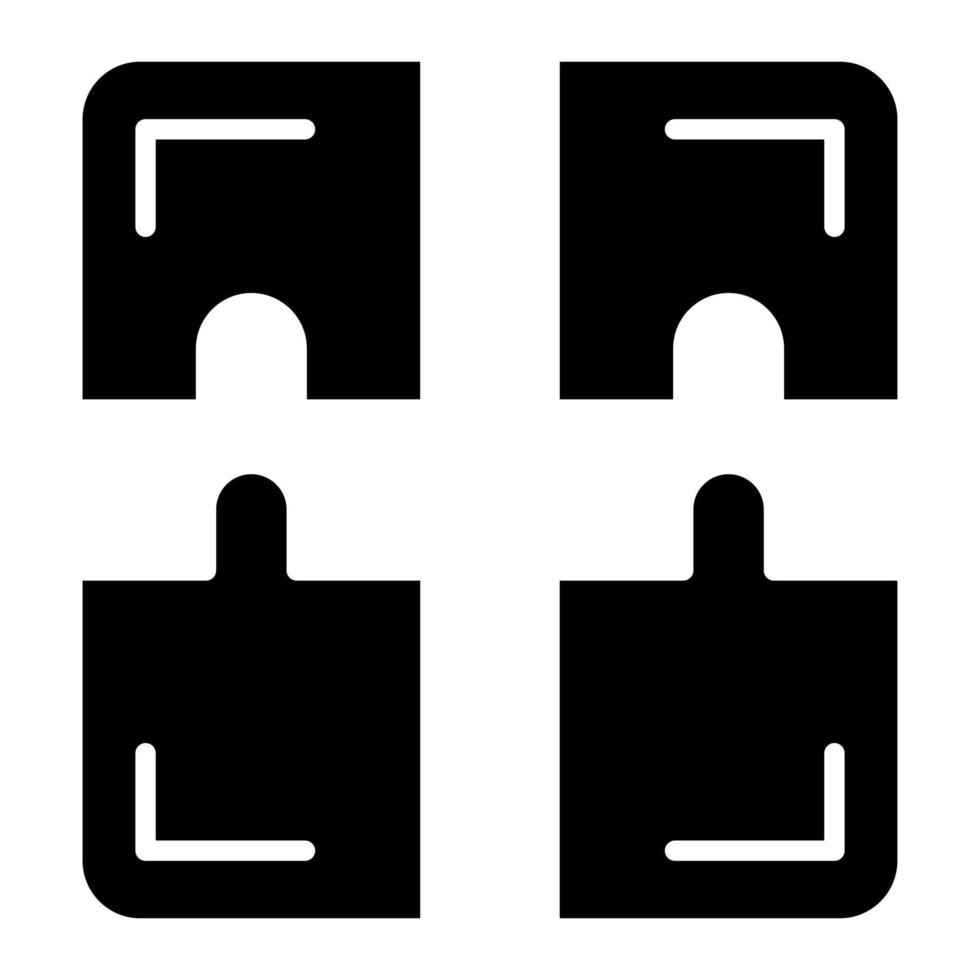 Puzzle-Lösungs-Glyphen-Symbol vektor