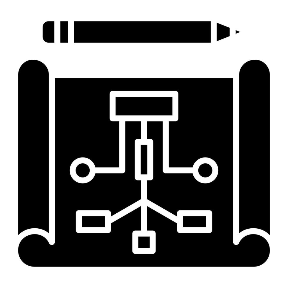 Glyphensymbol für die Projektplanung vektor