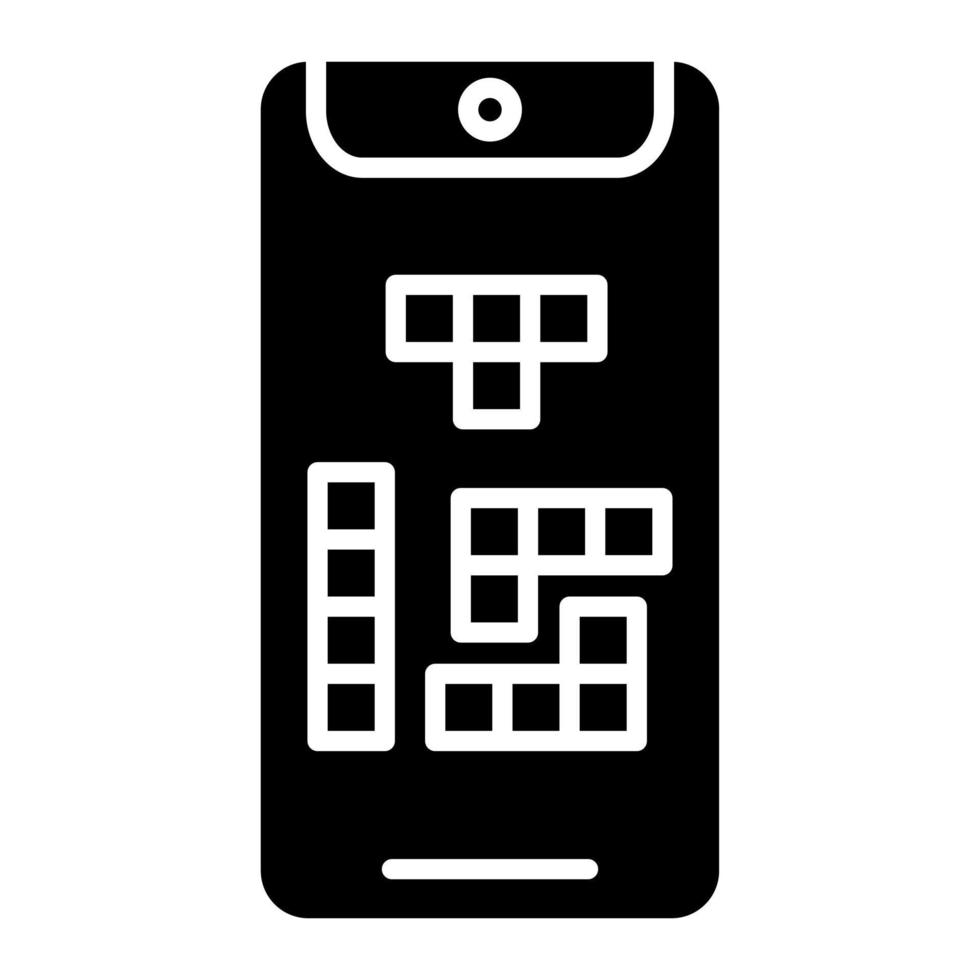 mobil gaming glyf ikon vektor