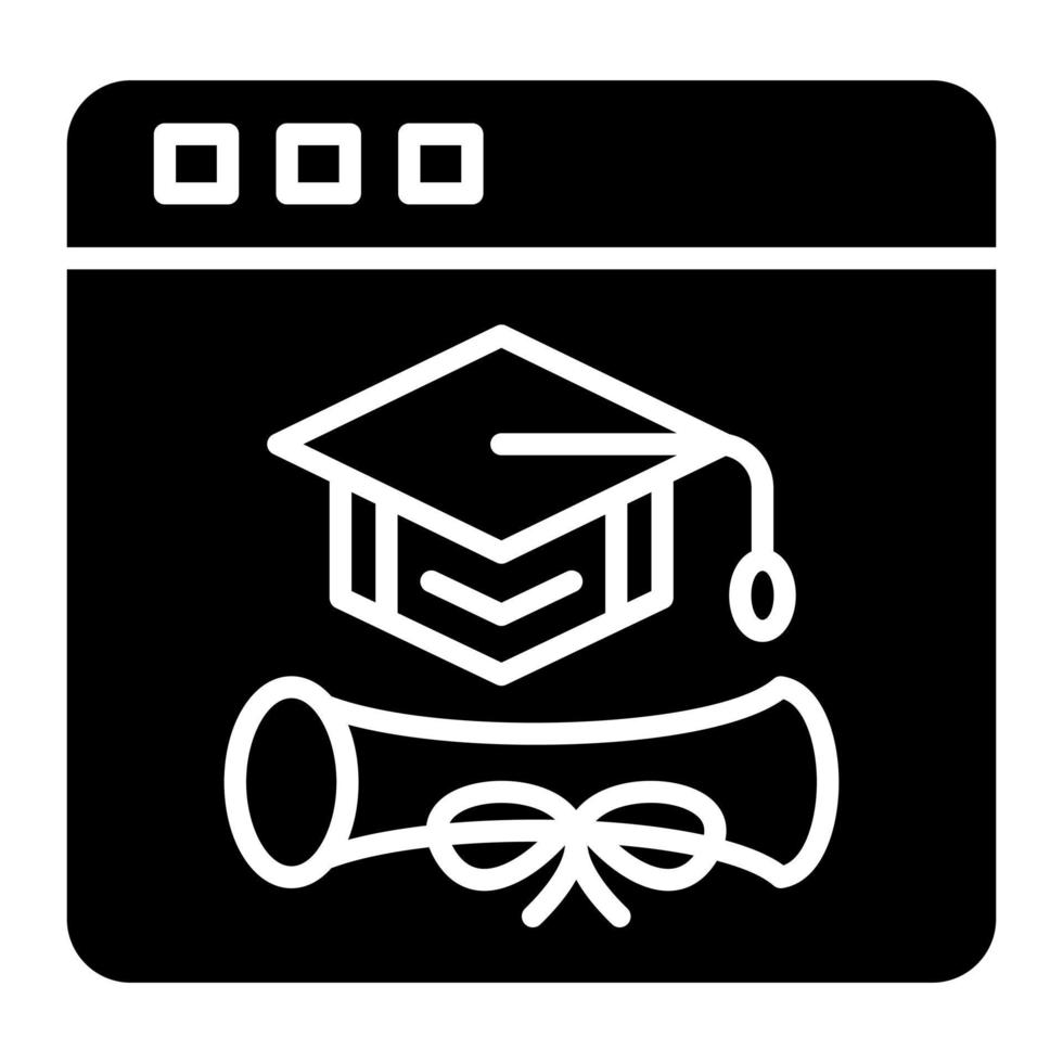 Symbol für Online-Grad-Glyphe vektor