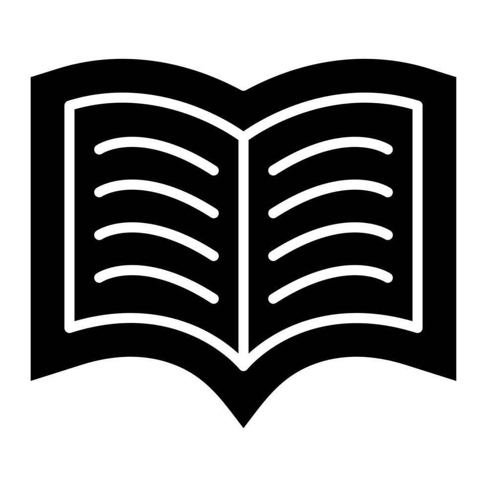 offenes Buch-Glyphen-Symbol vektor