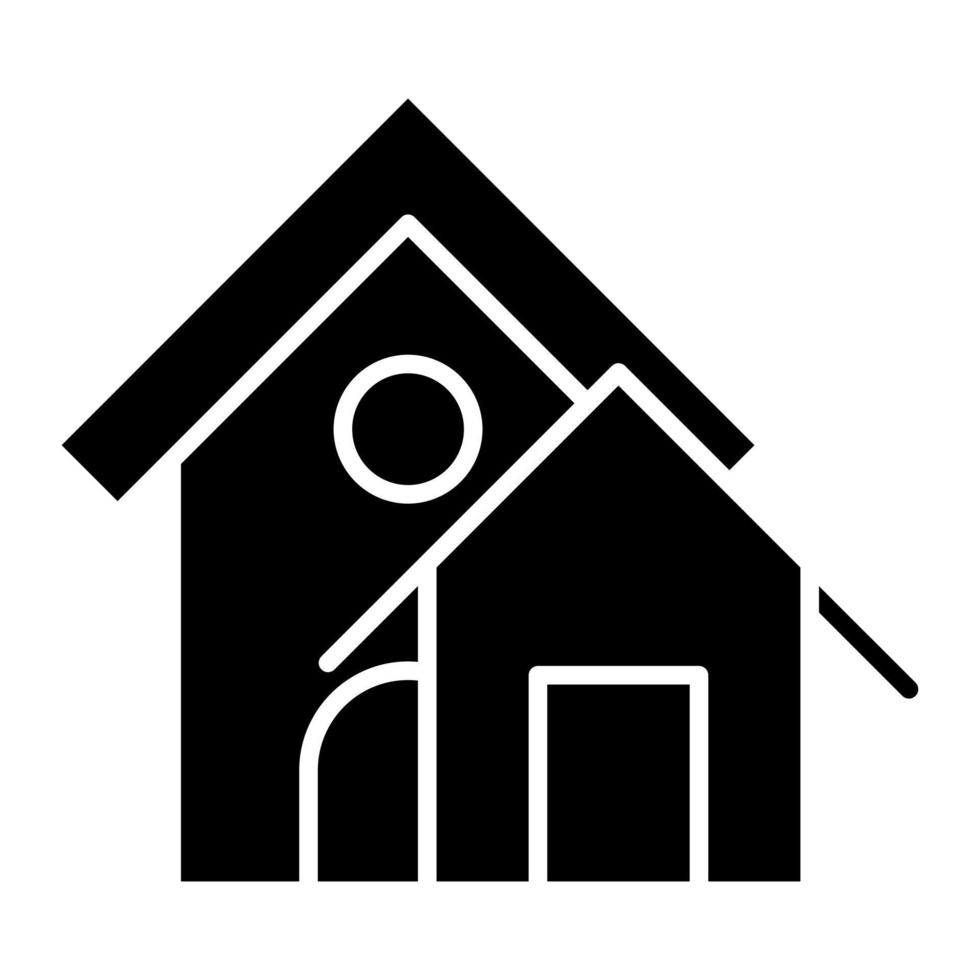 villa hus glyf ikon vektor