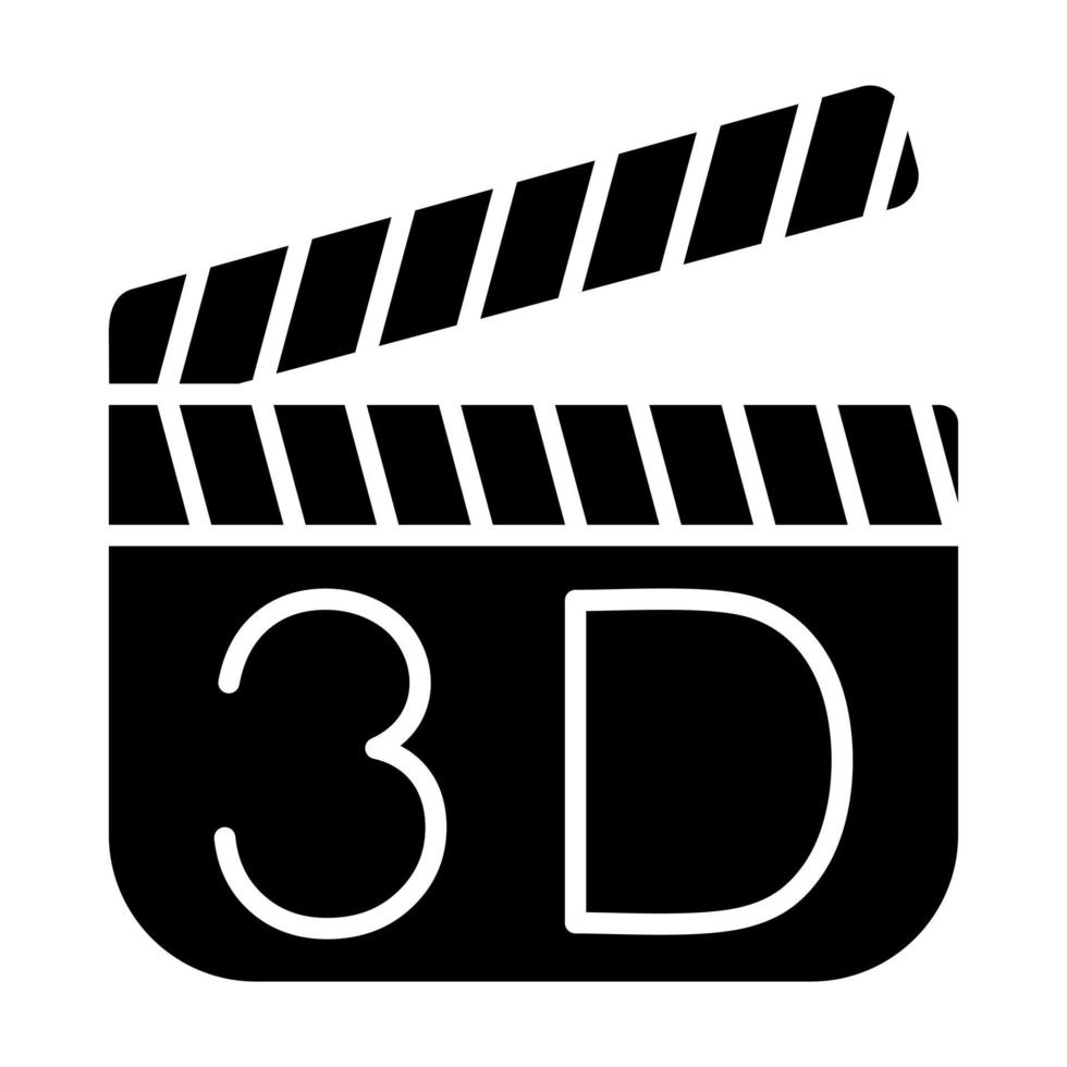 3D-Film-Glyphen-Symbol vektor