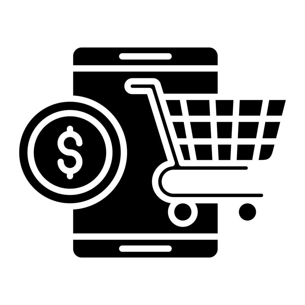 E-Commerce-Glyphensymbol vektor