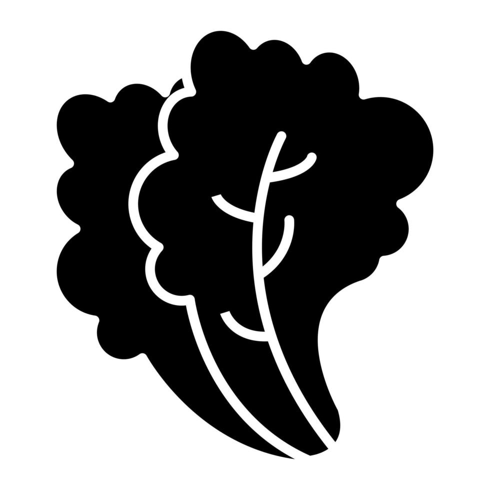 Kopfsalat-Glyphe-Symbol vektor