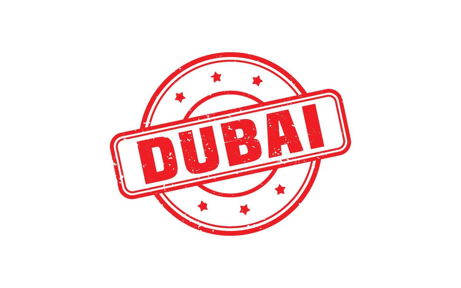 Dubai Stempelgummi mit Grunge-Stil auf weißem Hintergrund vektor