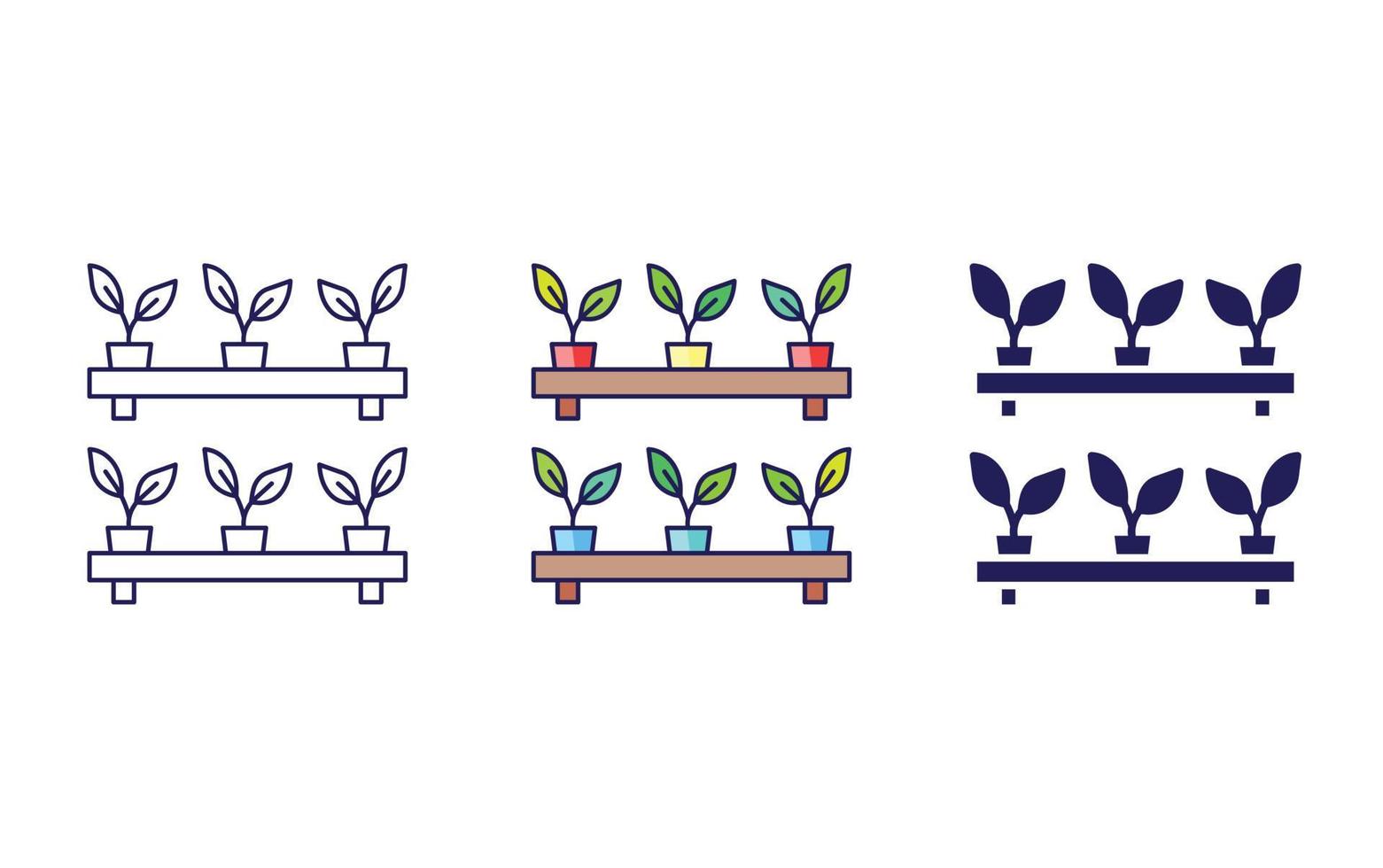 vertikal jordbruk, växt linje ikon isolerat på vit bakgrund, vektor illustration