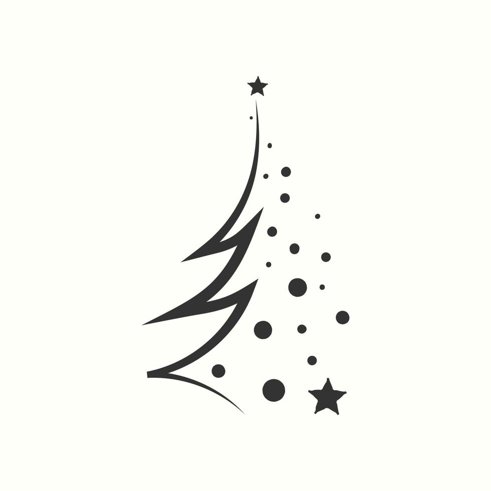 weihnachtsbaum silhouette handgezeichnete illustration auf weißem hintergrund vektor