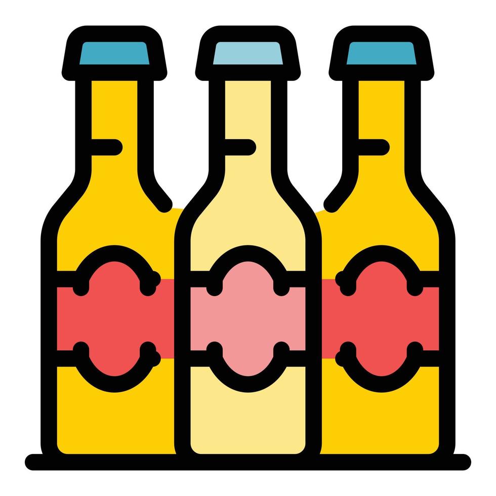 Bierflaschen Symbol Farbe Umriss Vektor