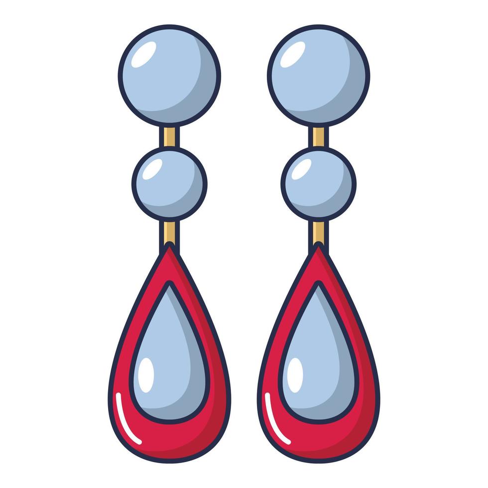 Ohrringe mit Perlen-Symbol, Cartoon-Stil vektor