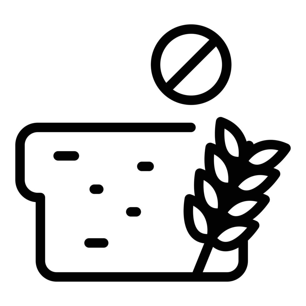 Weizenbrot Symbol Umrissvektor. Diätprodukt vektor