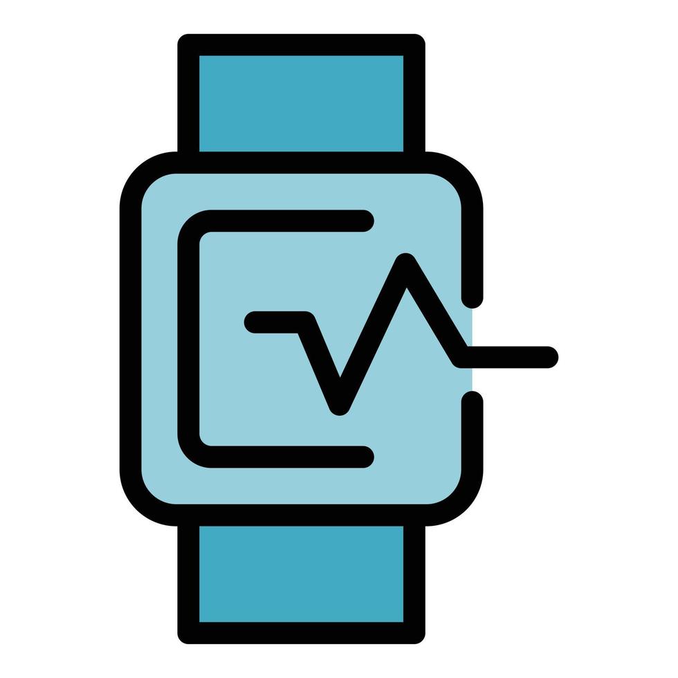 Smartwatch-Symbol Farbumrissvektor vektor