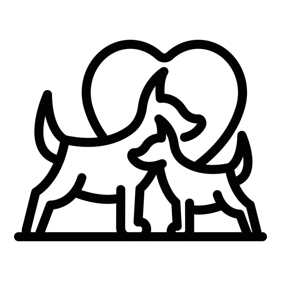 Hunde lieben Symbol Umrissvektor. Gassigehen vektor