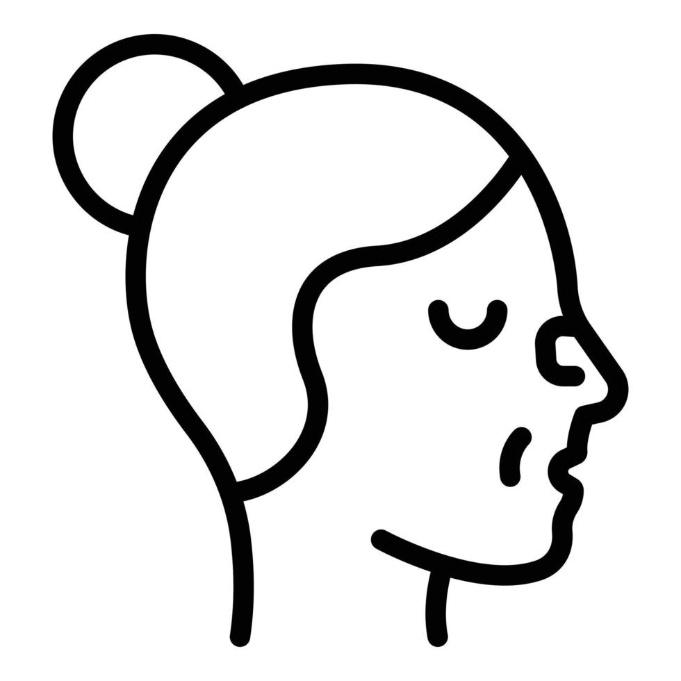 Frau Rhinoplastik Symbol Umrissvektor. Gesichtsoperation vektor