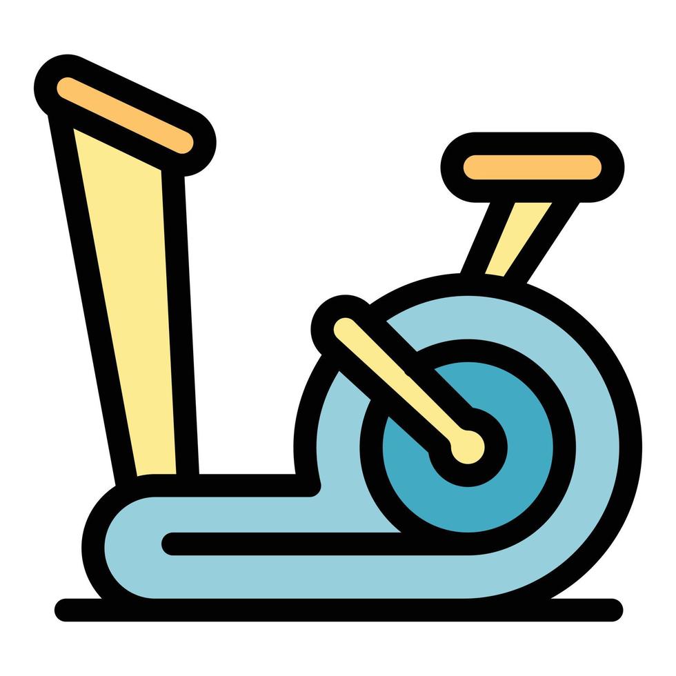 träna övning cykel ikon Färg översikt vektor