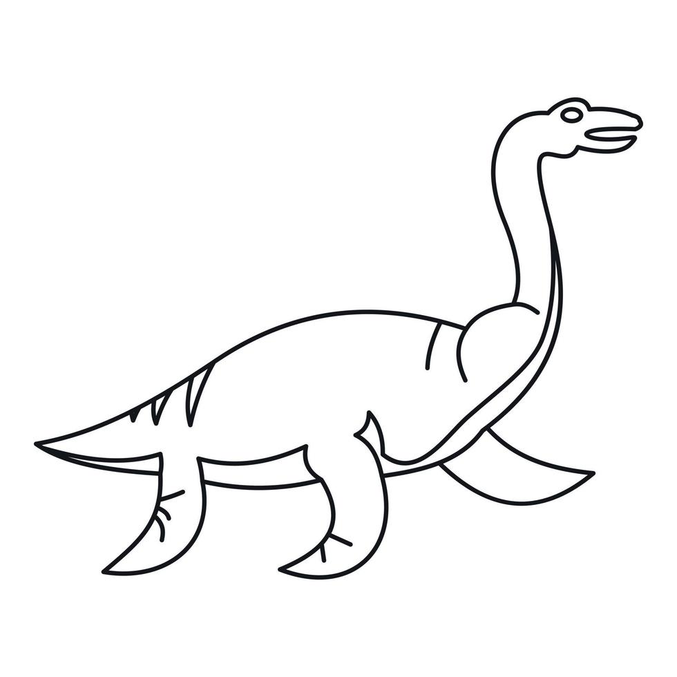 Elasmosaurin-Symbol, Umrissstil vektor