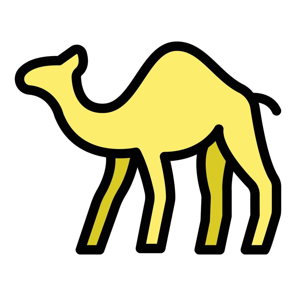 ridning kamel ikon Färg översikt vektor