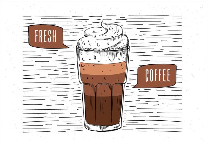 Freie Hand gezeichnete Vektor Kaffee Illustration