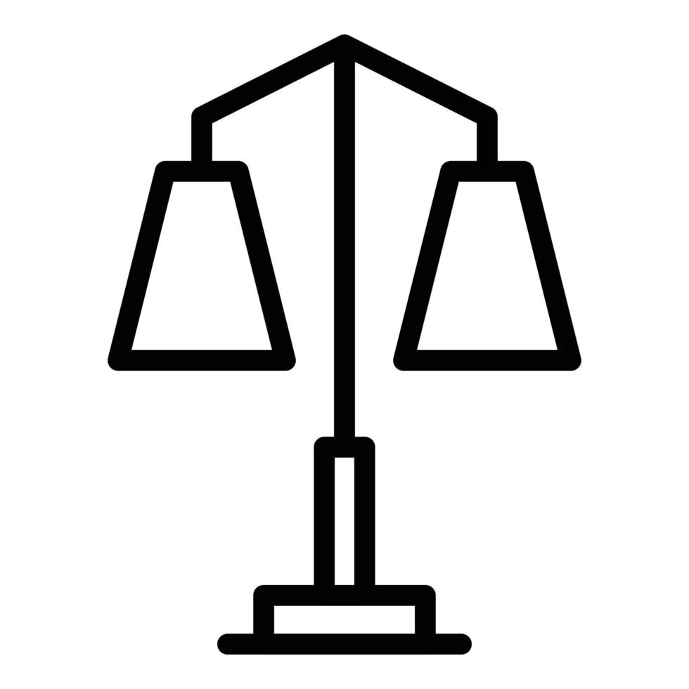Symbol Umrissvektor für Bürolampe. Innenbeleuchtung vektor