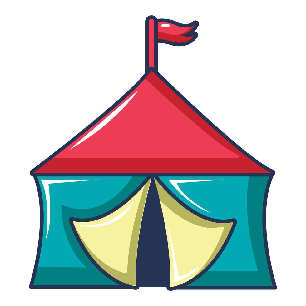 cirkus tält ikon, tecknad serie stil vektor