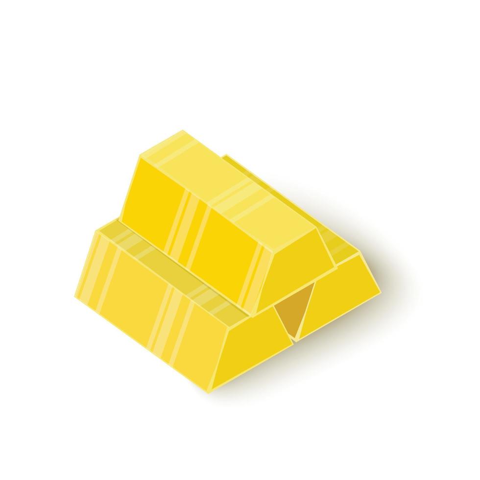 Symbol mit drei Goldbarren, isometrischer 3D-Stil vektor