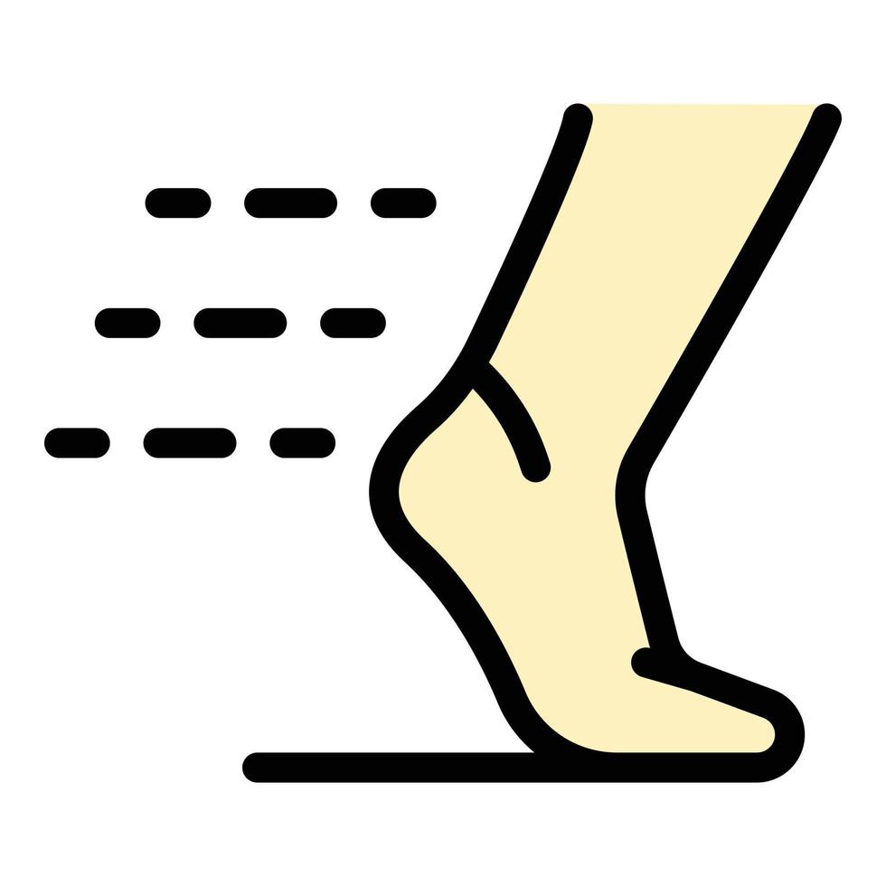 Laufender Fuß Symbol Farbe Umriss Vektor