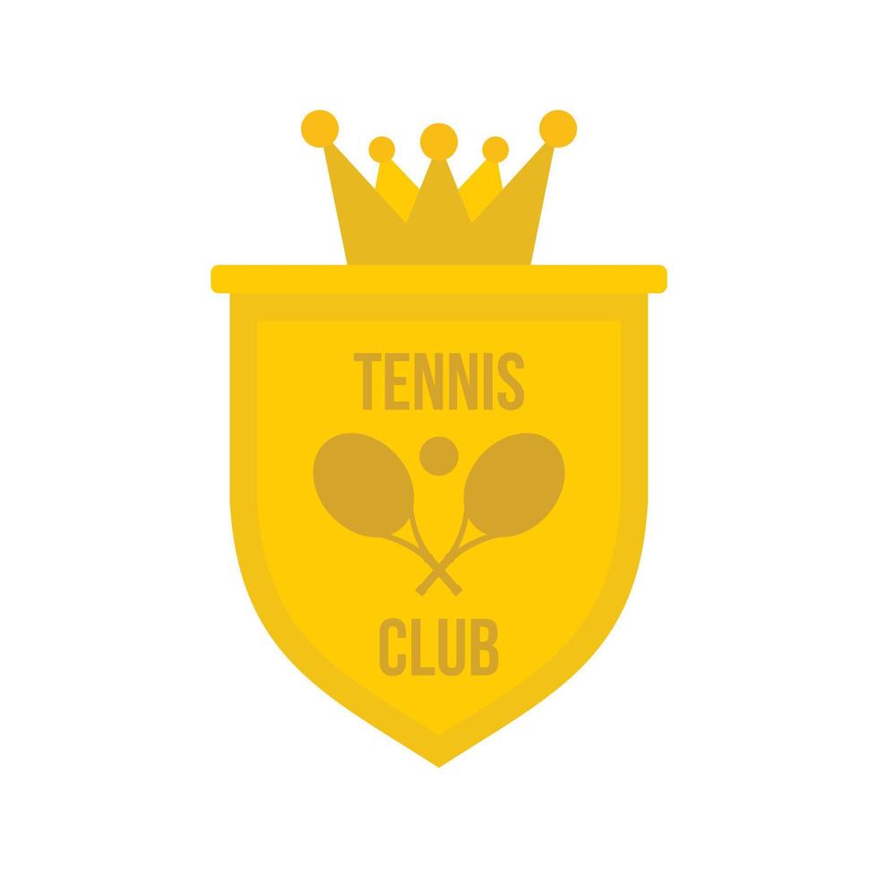 Wappen der Tennisclub-Ikone, flacher Stil vektor