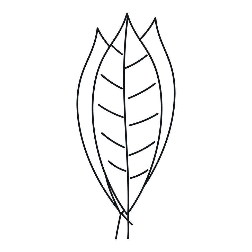 bukt löv ikon, översikt stil vektor