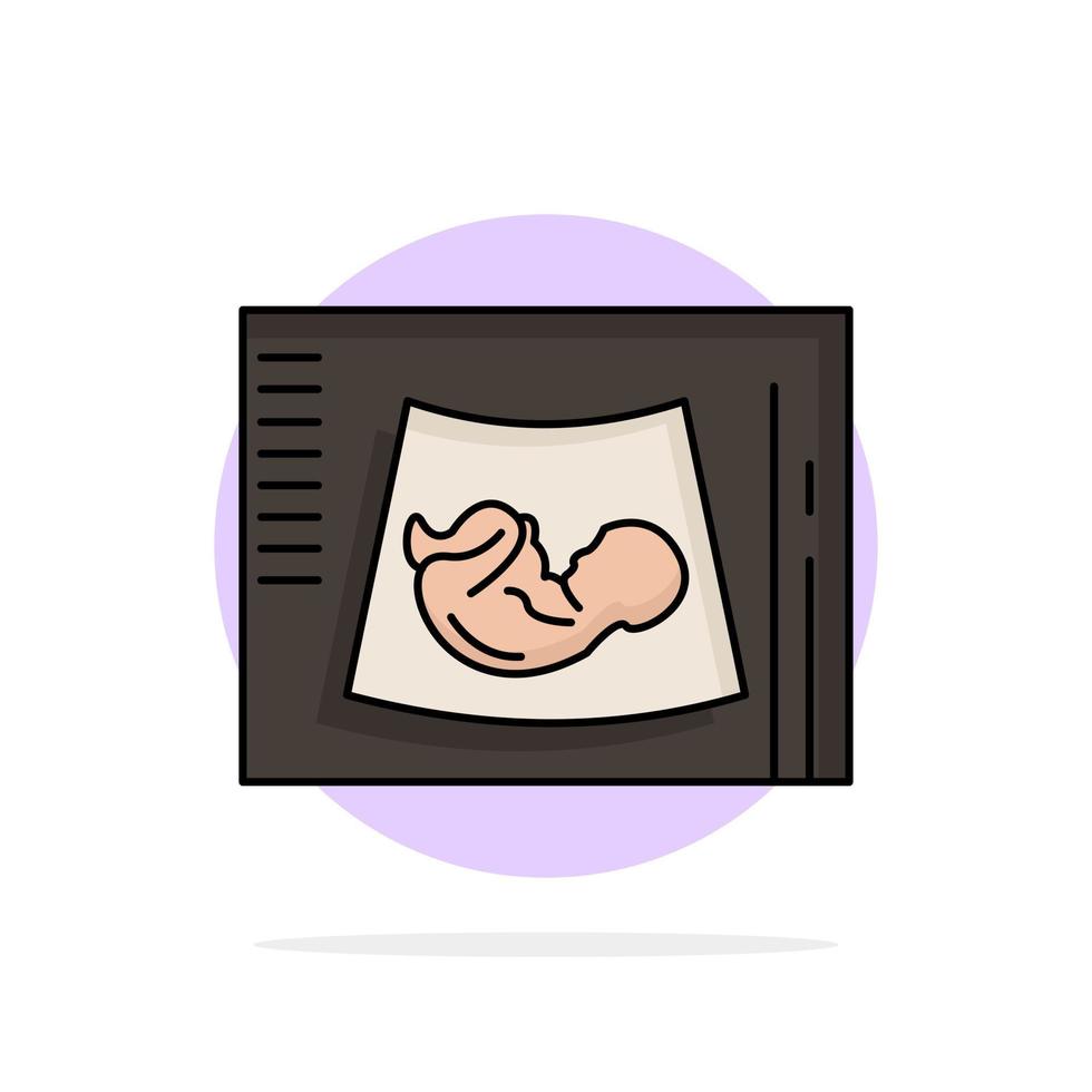 Mutterschaft Schwangerschaft Sonogramm Baby Ultraschall flache Farbe Symbol Vektor