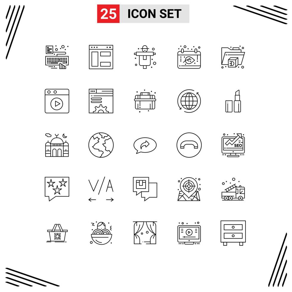 25 kreativ ikoner modern tecken och symboler av mapp tacksägelse lantbruk datum höst redigerbar vektor design element