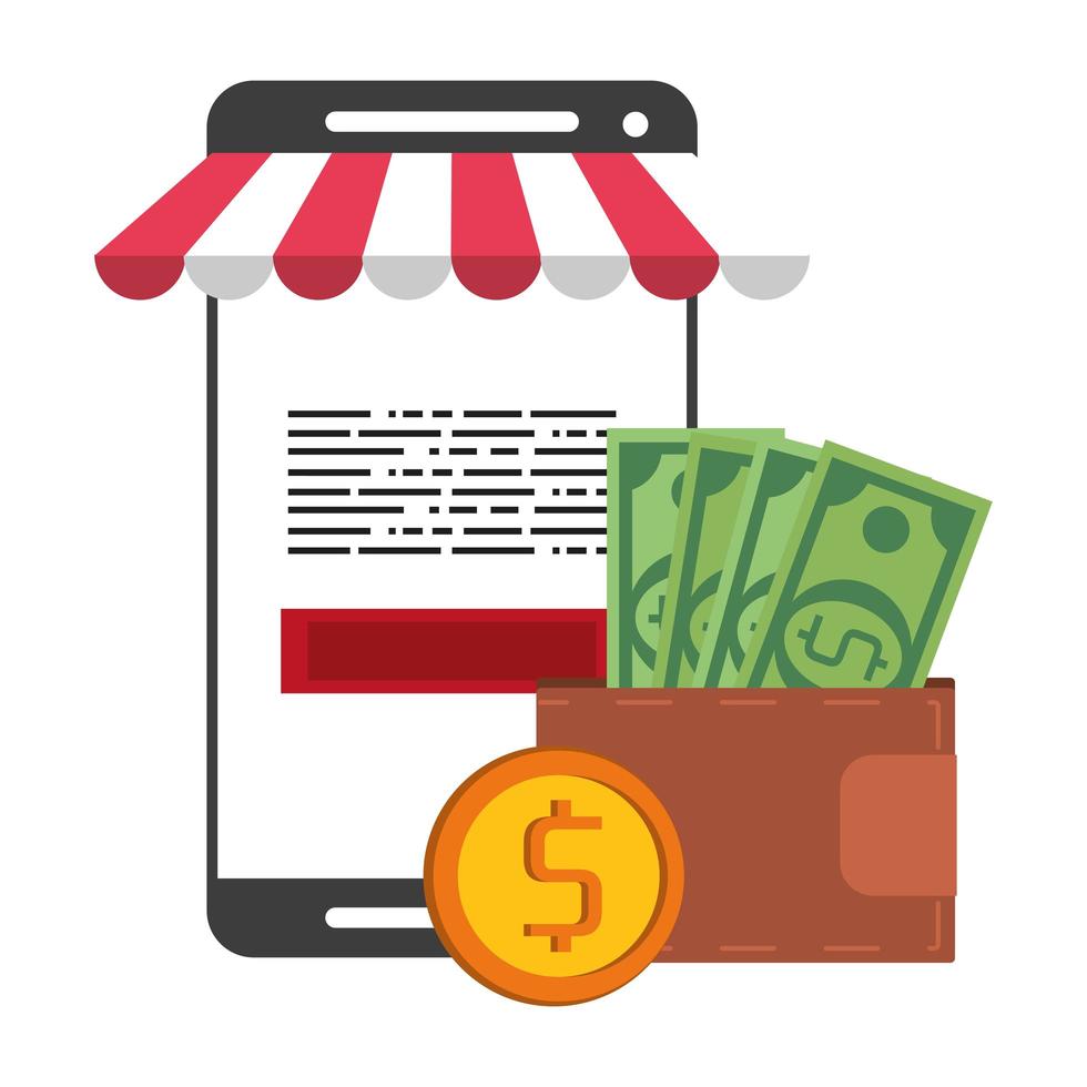 online shopping och sammansättning av betalingsteknologi vektor