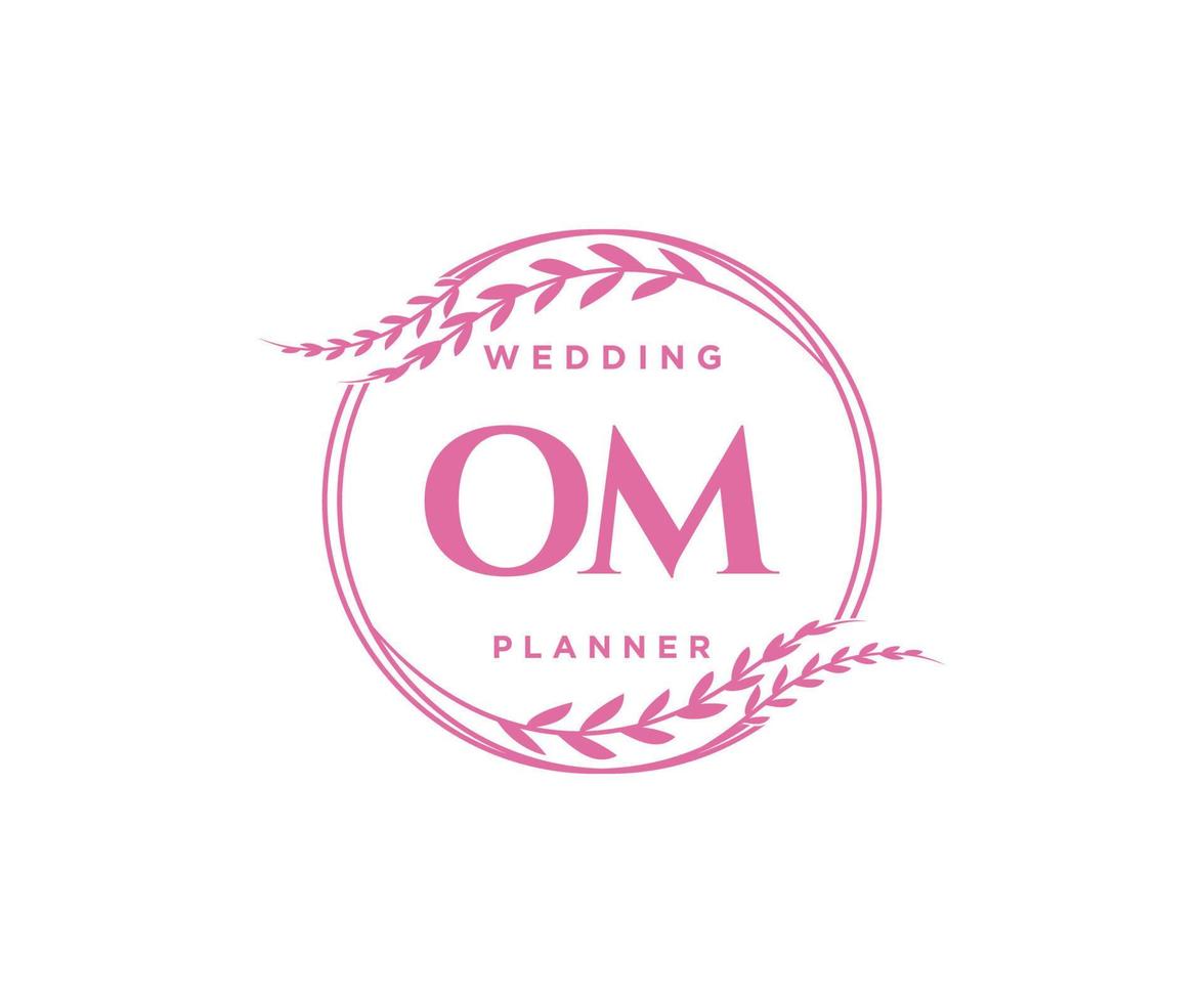 om initialen brief hochzeitsmonogramm logos sammlung, handgezeichnete moderne minimalistische und florale vorlagen für einladungskarten, save the date, elegante identität für restaurant, boutique, café im vektor