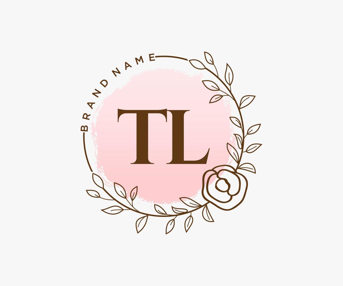första tl feminin logotyp. användbar för natur, salong, spa, kosmetisk och skönhet logotyper. platt vektor logotyp design mall element.