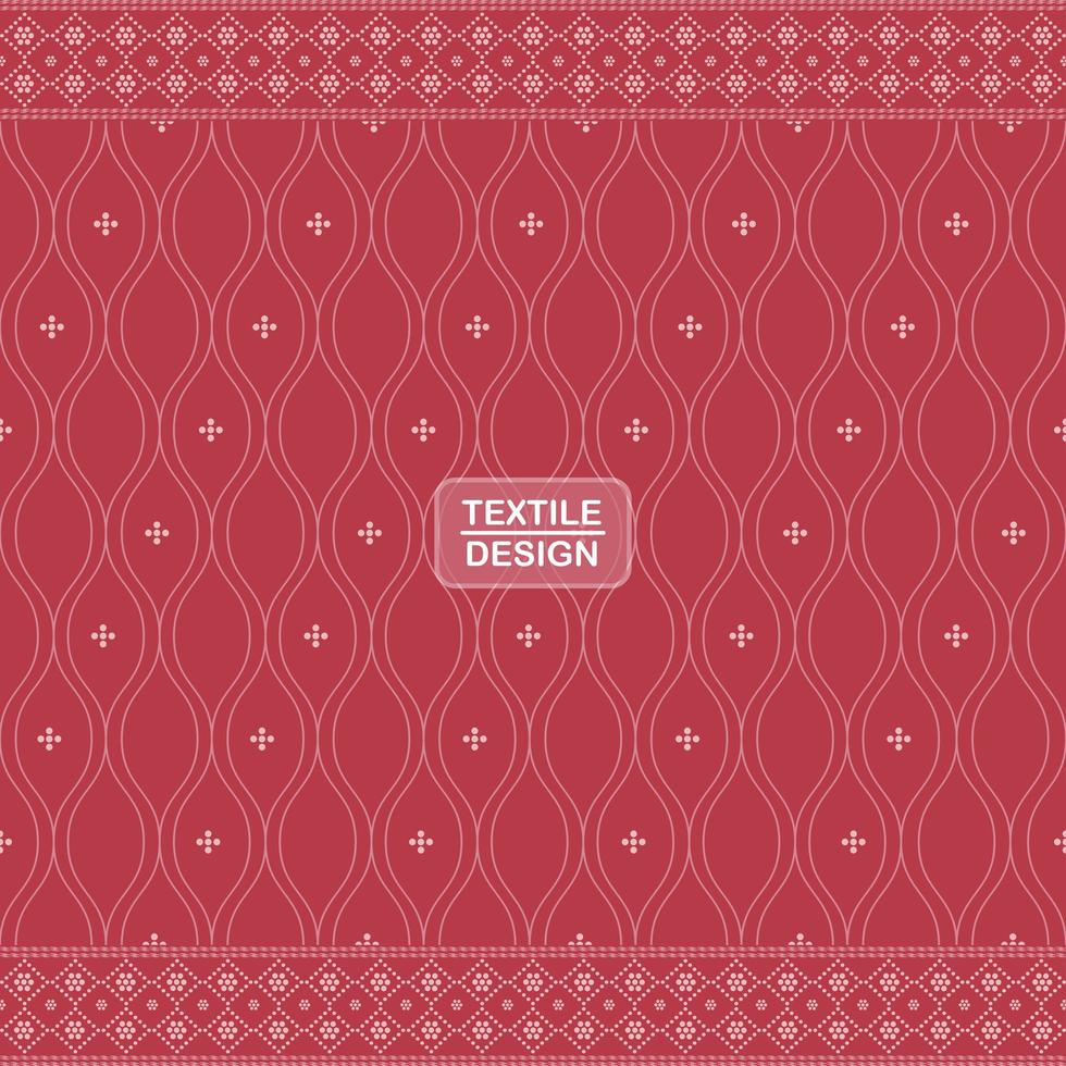 rotes nahtloses traditionelles Textilbandhani-Sari-Randmuster vektor