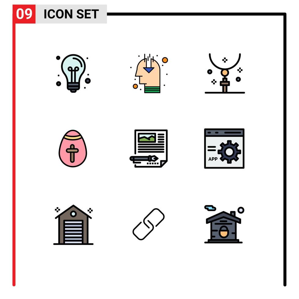 modern uppsättning av 9 fylld linje platt färger och symboler sådan som högtider ägg offentlig åsikt påsk ägg Semester redigerbar vektor design element