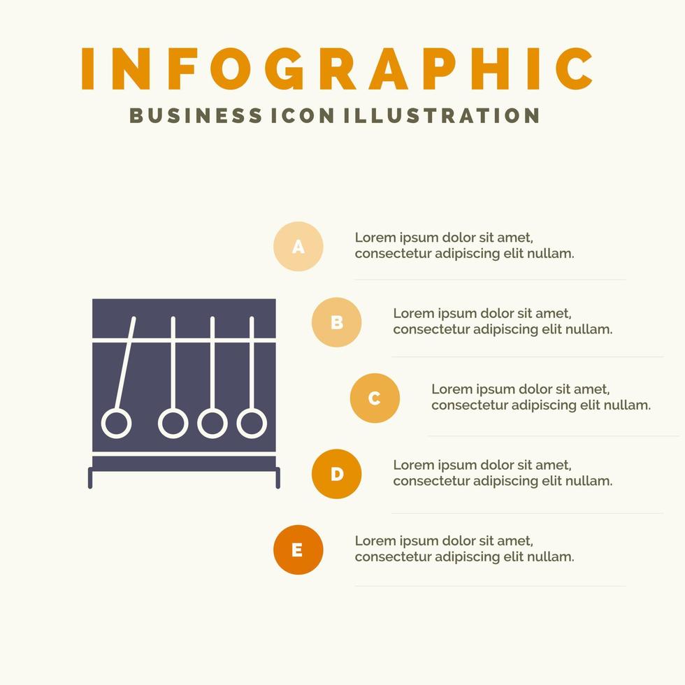 Perpetuum mobile Medizin solide Symbol Infografiken 5 Schritte Präsentationshintergrund vektor