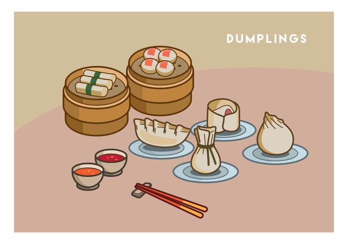 Gratis Dumplings Vector Illustration