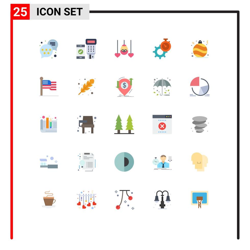 25 universell platt Färg tecken symboler av jul Kolla på hjärta miljö tid redigerbar vektor design element