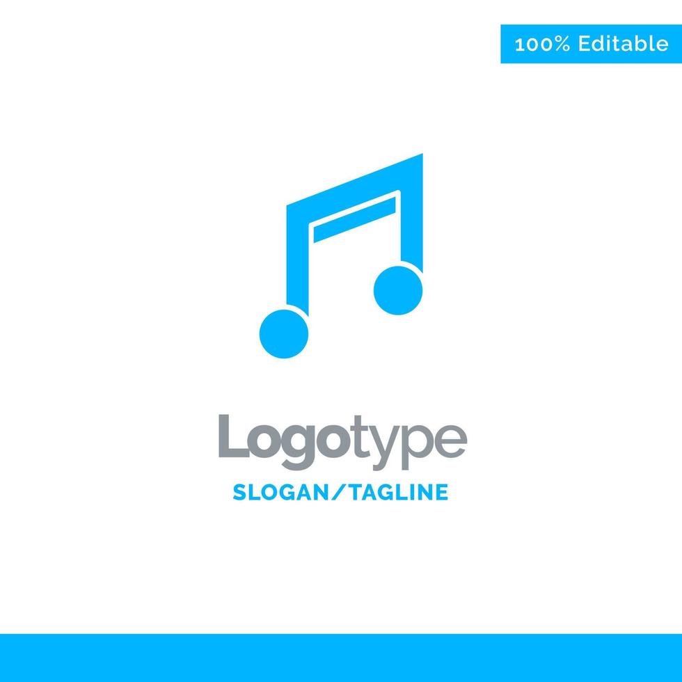 app grundlegendes design mobile musik blau solide logovorlage platz für tagline vektor