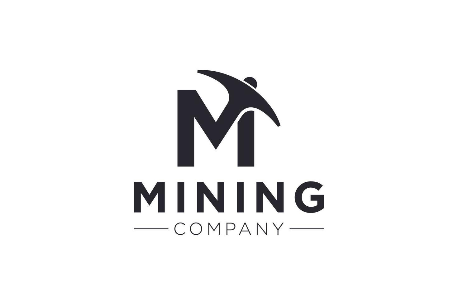 Buchstabe m Mining Logo Icon Design Template Vector Illustration