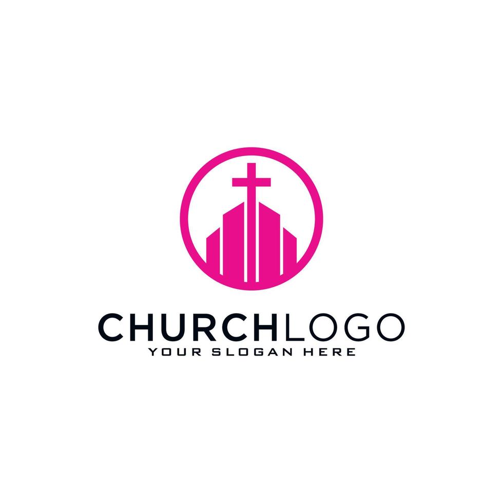 Kirchenlogo. christliche symbole. das Kreuz Jesu, das Feuer des Heiligen Geistes und die Taube. vektor