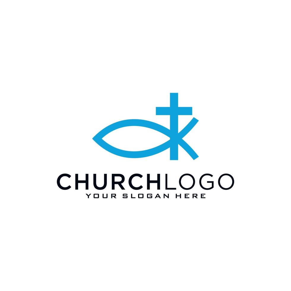 Kirchenlogo. christliche symbole. das Kreuz Jesu, das Feuer des Heiligen Geistes und die Taube. vektor