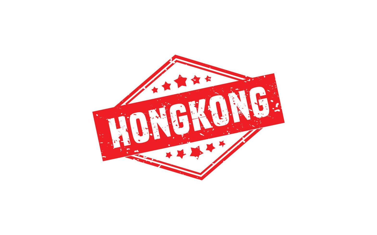 Hongkong-Stempelgummi mit Grunge-Stil auf weißem Hintergrund vektor