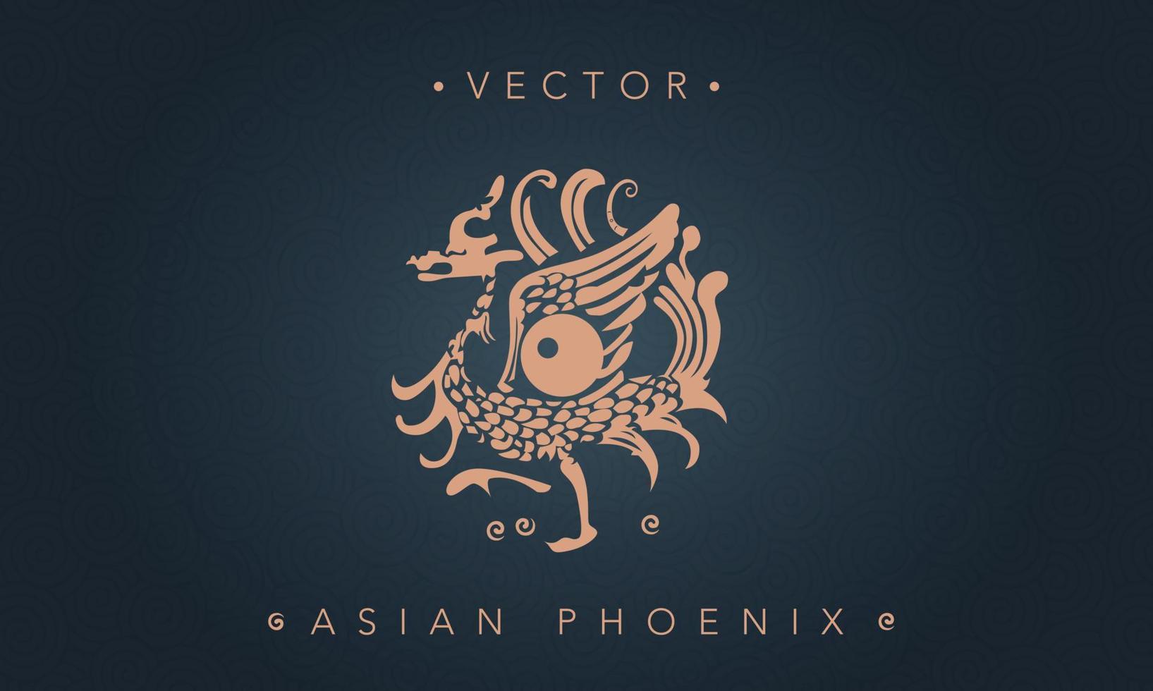 asiatischer Phönix Chinesisches Phönix-Totemmuster vektor