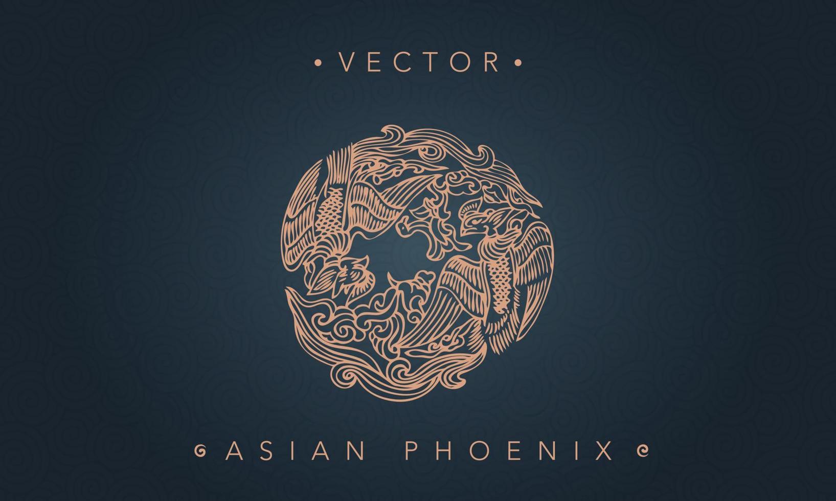 asiatischer Phönix Chinesische Phönix-Kunstform vektor