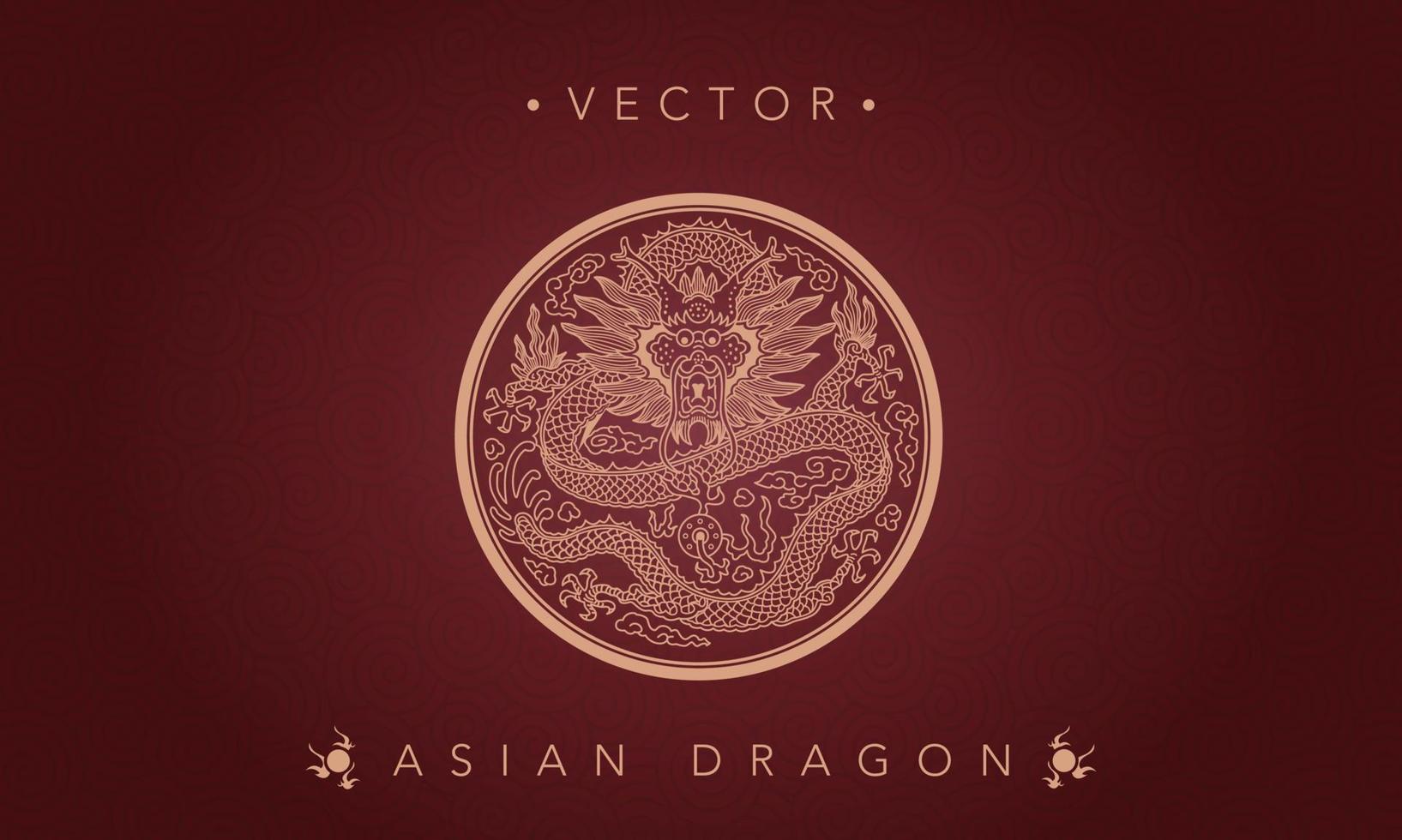 asiatischer Drache chinesisches Drachentotemmuster vektor