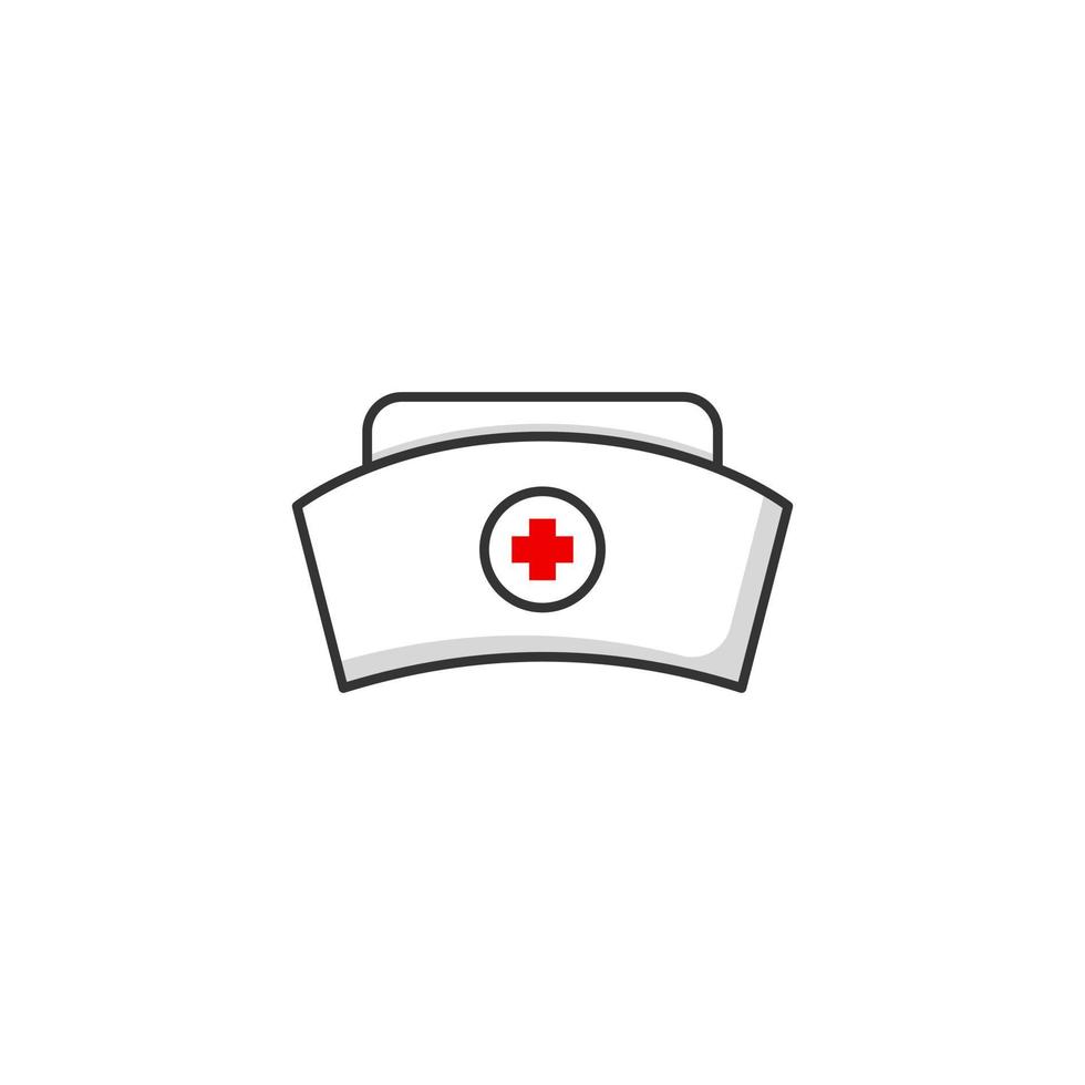 Krankenschwester-Hut-Symbol im Cartoon-Stil. Symbol für Webdesign, Apps, Aufkleber, Banner, Poster, Drucknutzung und Teil des Logos. vektor