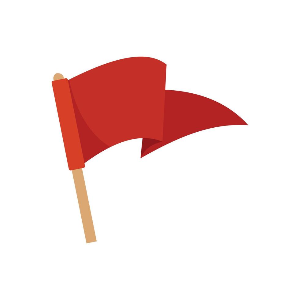 röd flagga uppdrag ikon platt isolerat vektor