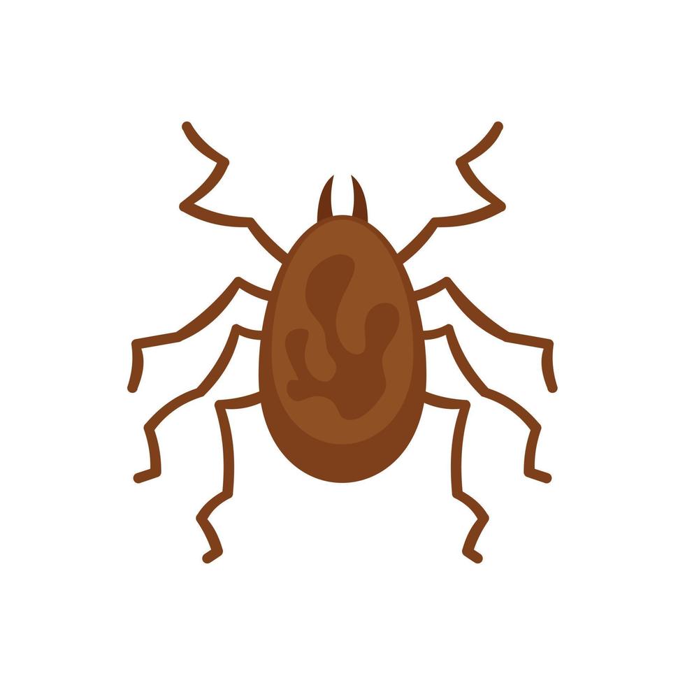Spinnenparasiten-Symbol flacher isolierter Vektor